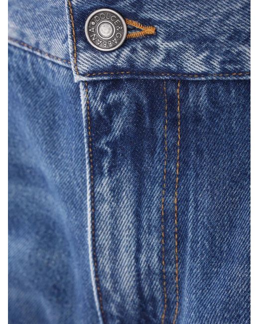 Dolce & Gabbana Blue Logo-Patch Jeans for men
