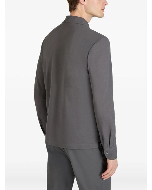 Zanone Black Polo À Manches Longues for men