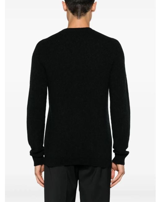 Roberto Collina Black Long-Sleeve Sweater for men