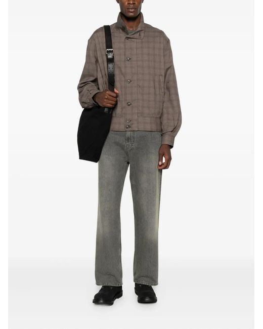 Our Legacy Brown Mock Plaid-Pattern Jacket for men