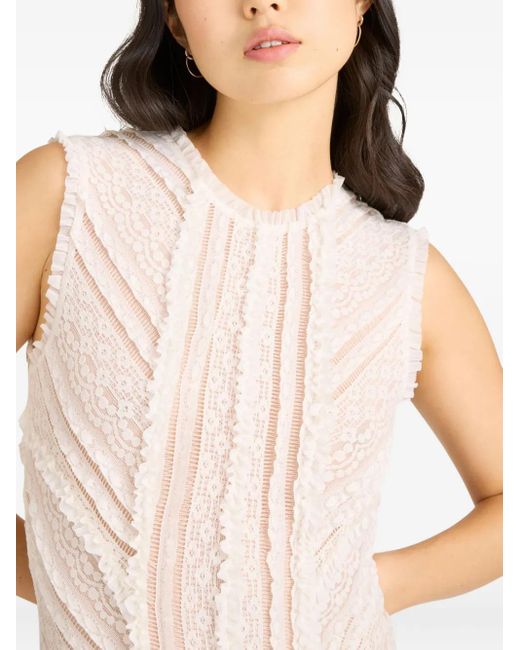 Cinq À Sept Maceio Maxi-Jurk Met Ruches in het White