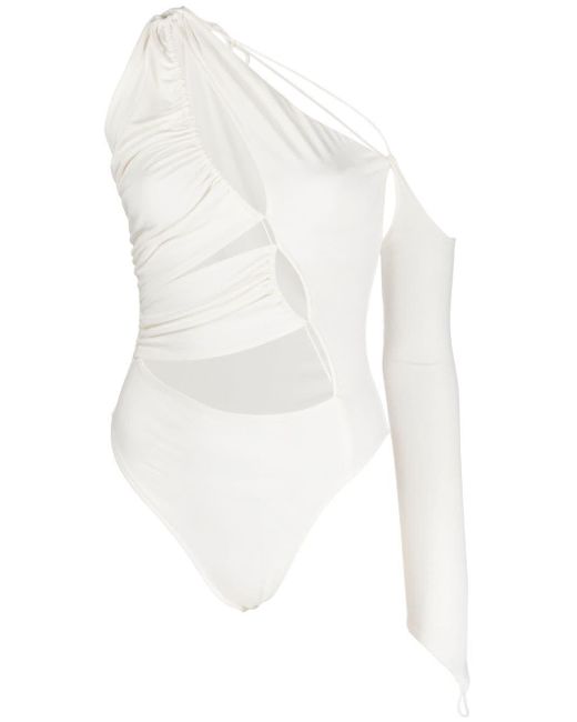 MANURI White Guily 2.3 Asymmetric Bodysuit