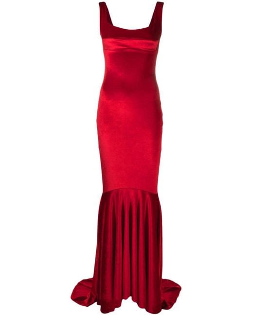 Robe en velours à coupe longue Atu Body Couture en coloris Red