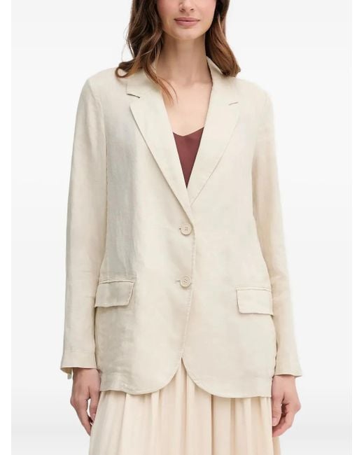 Benetton Natural Notched Lapels Jacket