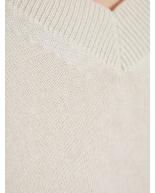 Maglione Con Scollo A V di Eleventy in White da Uomo