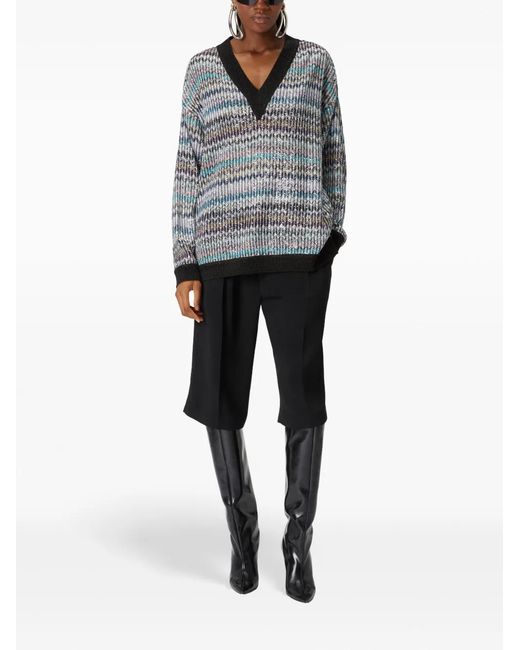 Missoni Gray Metallic Knit Viscose Sweater