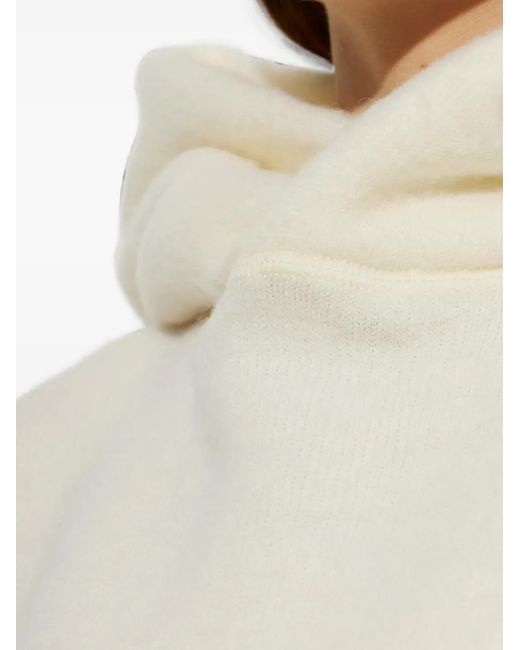 DSquared² White Logo-Patch Wool Hoodie