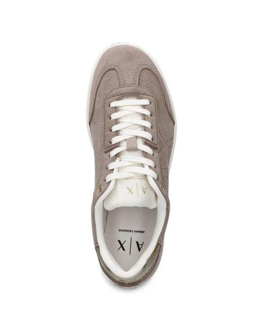 ARMANI EXCHANGE Natural Perforated Logo Sneakers