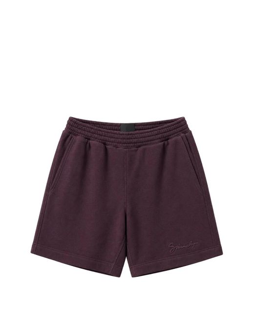 Givenchy Purple Logo-Embroidered Shorts for men