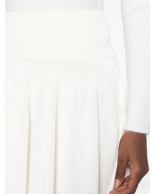 Totême  White Ribbed Waist Skirt Off