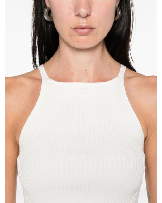 Canotta A Coste di Courreges in White