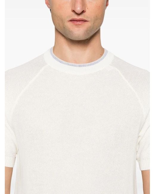 メンズ Eleventy レイヤード Tシャツ White