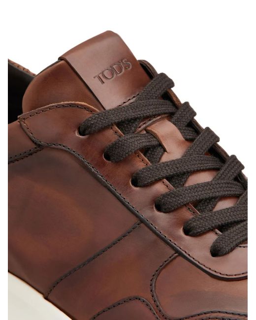 Tod's Brown Leather Sneakers for men