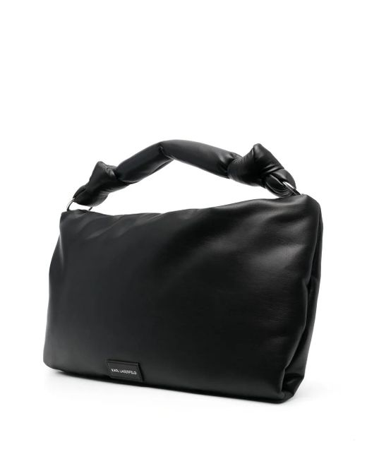 Karl Lagerfeld Black K/Knotted Padded Shoulder Bag