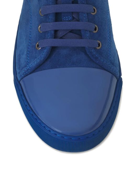 Lanvin Blue Lace-Up Panelled Sneakers for men
