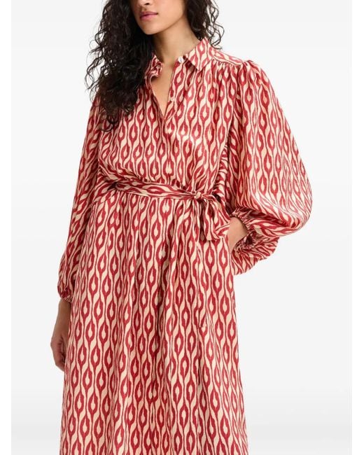 Essentiel Antwerp Red Ihilton Kleid Mit Abstraktem Print