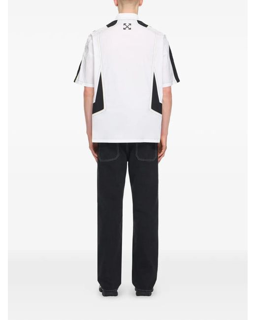Off-White c/o Virgil Abloh White Race-Logo Bowling Shirt for men