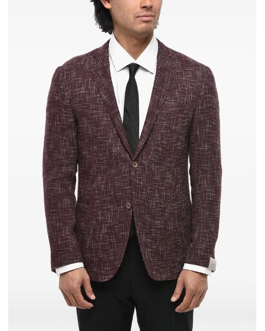 Corneliani Brown Notch-Lapel Blazer for men