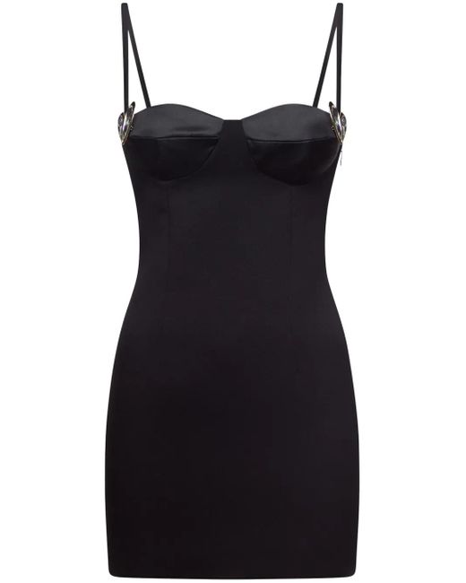 Area Black Heart-Motif Twill Mini Dress