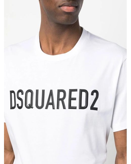 DSquared² White Logo Print Cotton T-Shirt for men