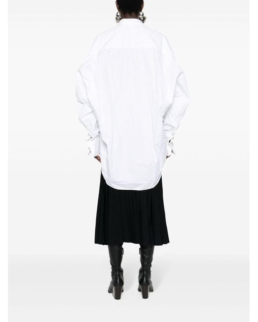 Robe en coton à effet froissé Balenciaga en coloris White