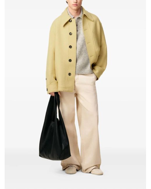 AMI Metallic Button-Up Wool Jacket