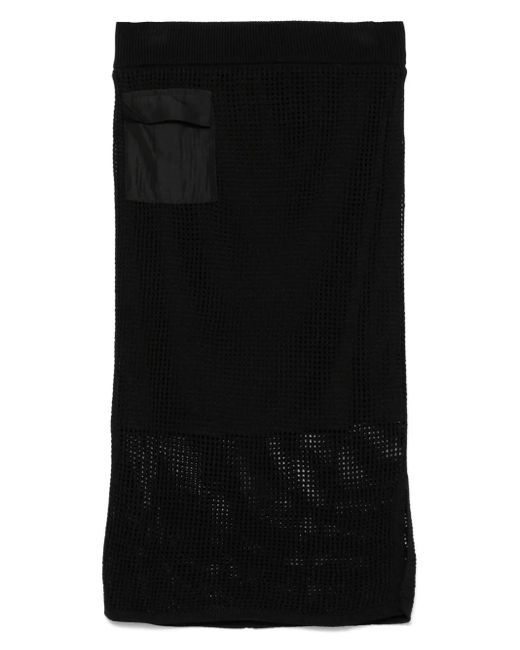 Falda midi de ganchillo DKNY de color Black