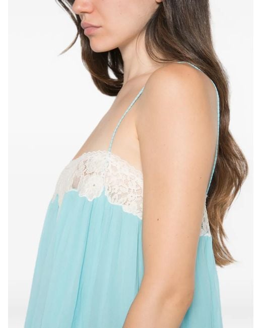 Doen Blue Clemente Lace-Trim Dress