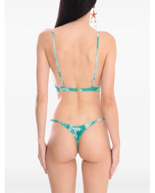 Amir Slama Green X Jade Picon Shell-Print Swimsuit