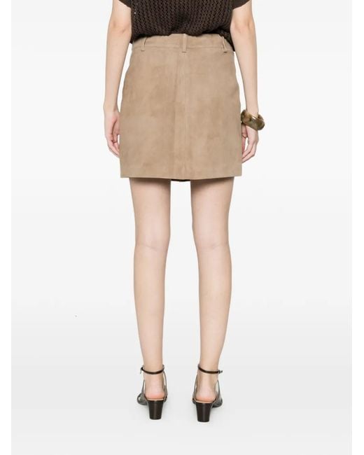 Alpha Studio Natural Suede Mini Skirt