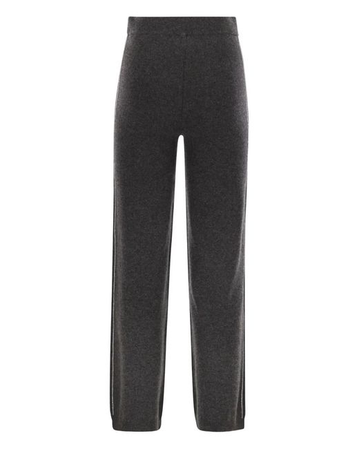 Peserico Gray Ribbed Straight Trousers