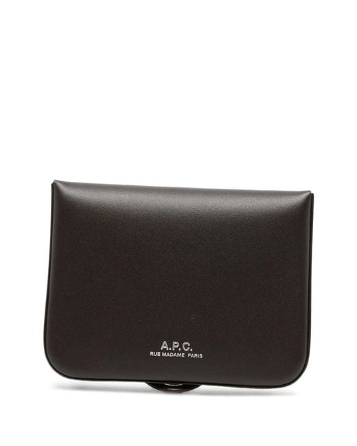 A.P.C. Black Leather Cardholder for men