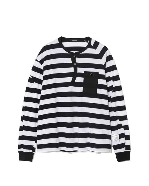 Undercover White Striped Long Sleeve T-Shirt for men