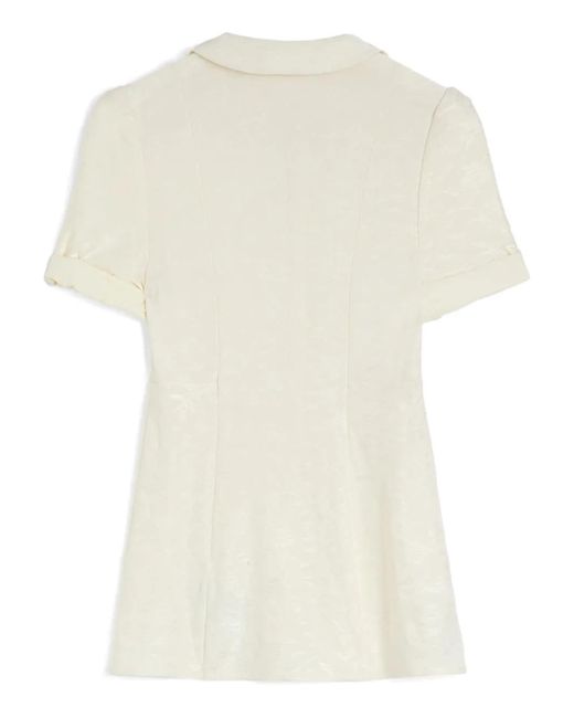 Jil Sander White Floral-Jacquard Shirt