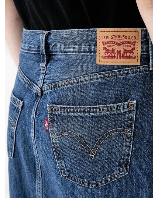 Levi's Blue Jupe Fendue À Coupe Longue