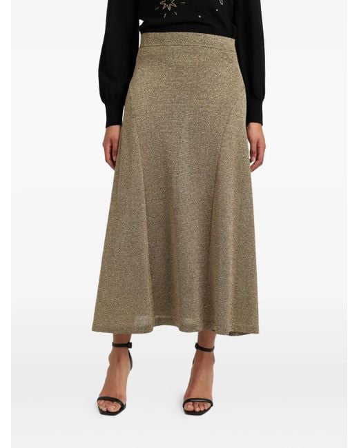 Chinti & Parker Green Elasticated-Waistband Midi Skirt