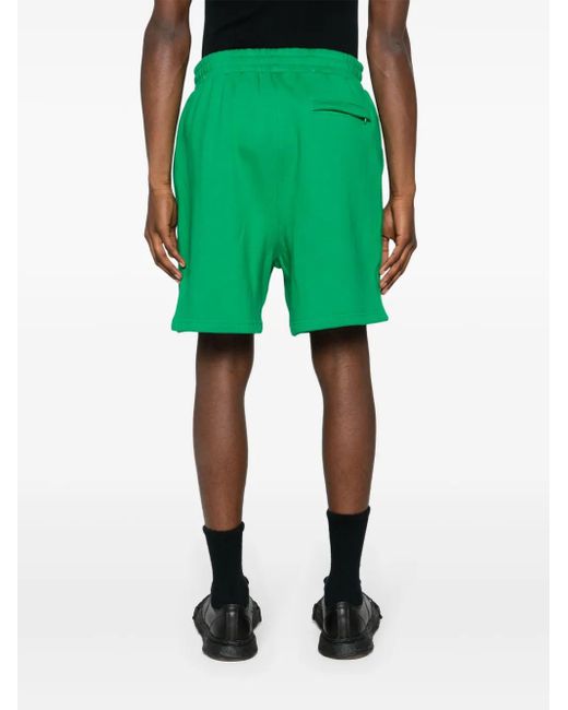 AWAKE NY Green Logo-Patch Track Shorts for men