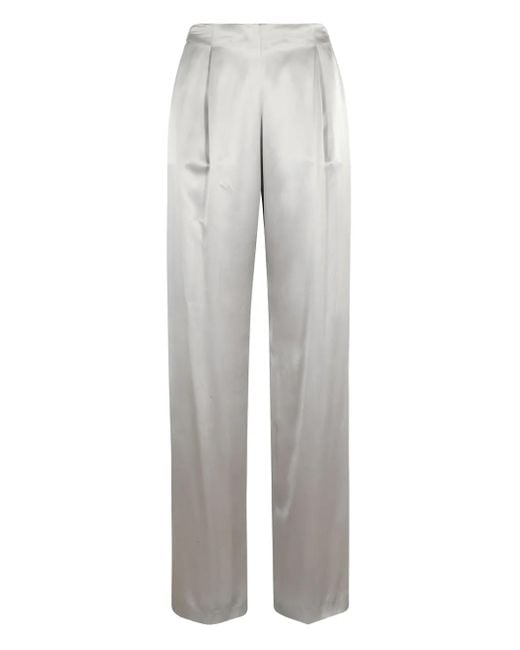 Alberta Ferretti Gray Straight-Leg-Hose mit Falten