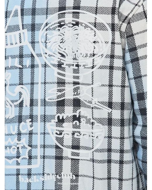 Backsideclub Blue Checked-Pattern Shirt for men