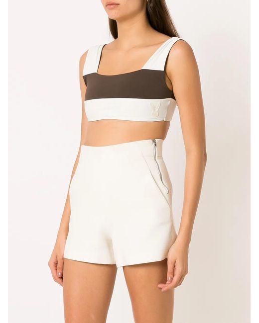 Gloria Coelho White Geometrico Bikini Top