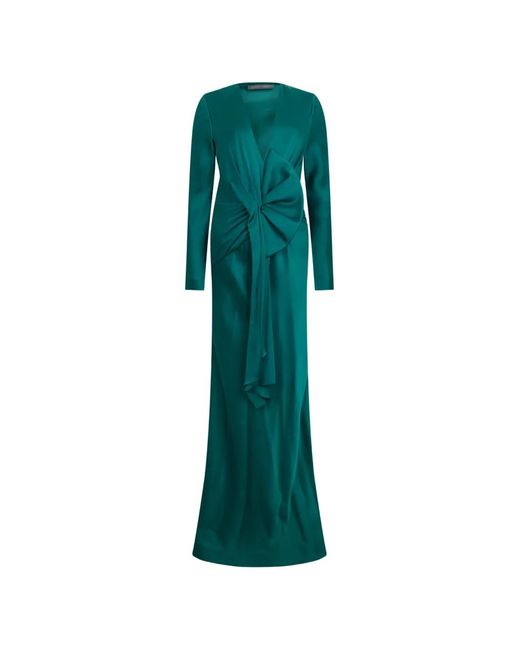 Alberta Ferretti Green Belted Maxi Dress