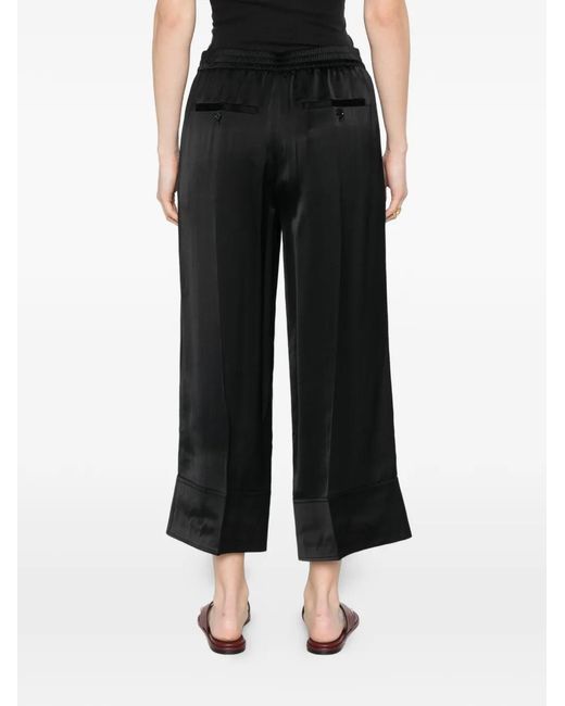 Totême White Satin Drawstring Trousers