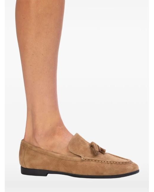 Black Suede Studio Brown Finn Tassel Loafers