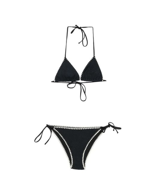 Mc2 Saint Barth White Virgo Ws Crochet-Trim Triangle Bikini