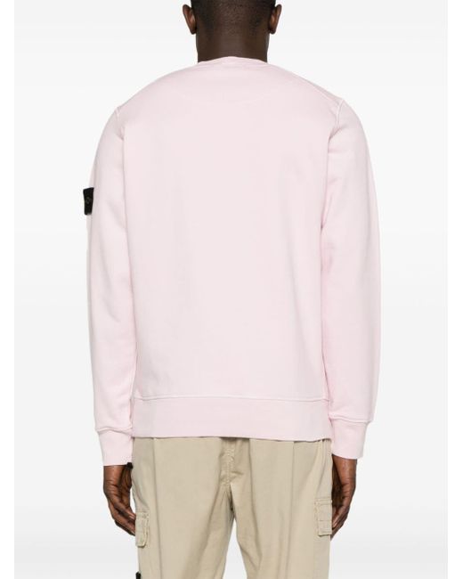 Stone Island Pink Compass-badge Cotton Sweatshirt for men