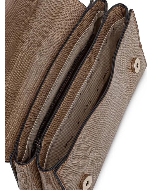 Guess Natural Lizard-Effect Shoulder Bag