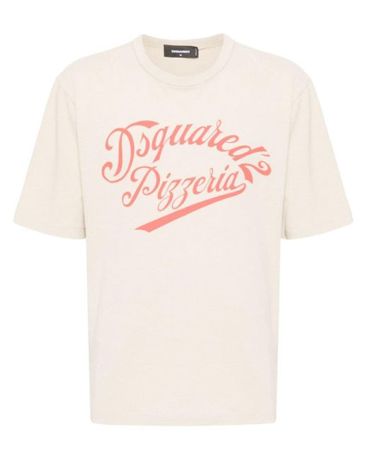 DSquared² Pink Logo-print Cotton-blend T-shirt for men