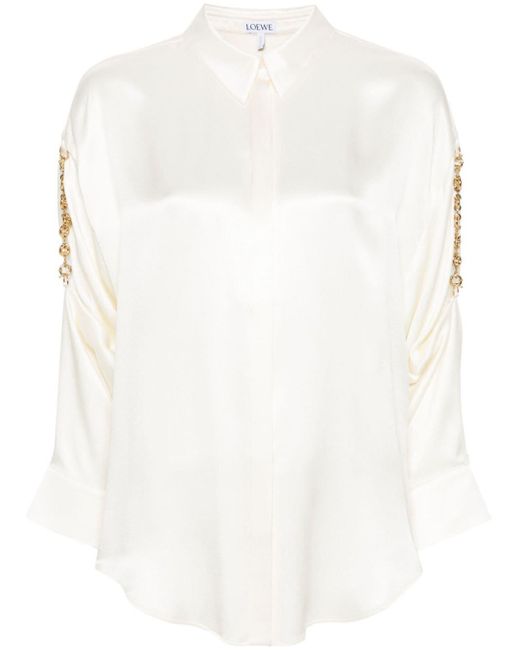 Loewe White Chain Silk Shirt