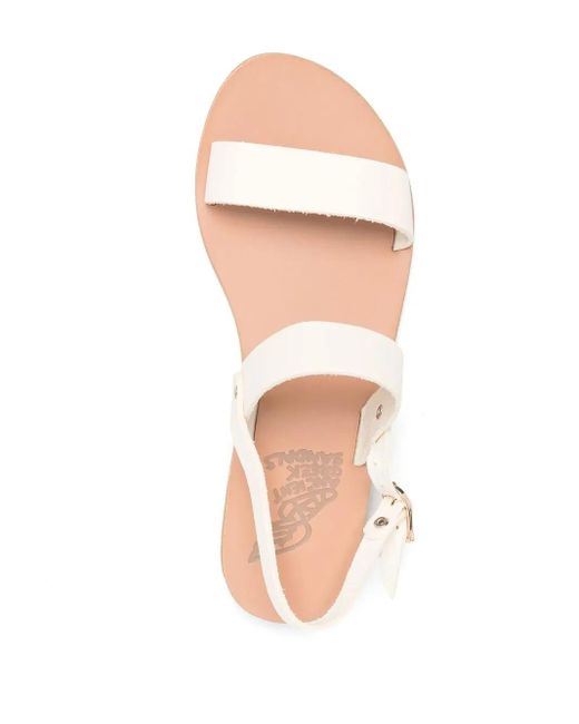 Ancient Greek Sandals White Open-Toe Strap Sandals