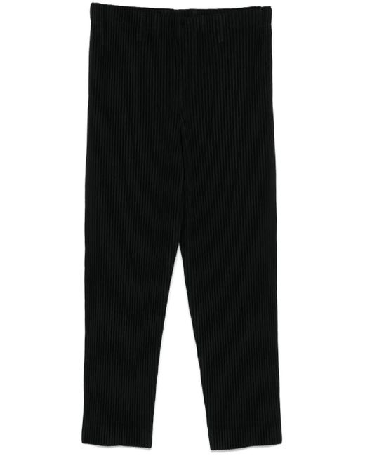 Homme Plissé Issey Miyake Black Plissé-Effect Trousers for men